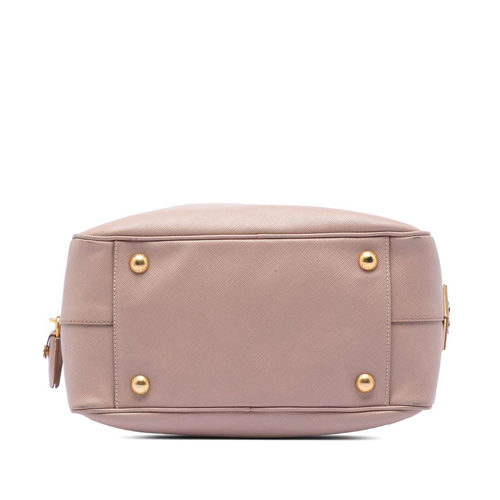 Prada Small Bicolor Saffiano Square Bauletto Satchel Pink Leather Good condition - Inside View