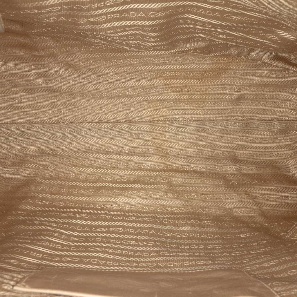 Prada Vitello Shine Zip Top Satchel Brown Leather Good condition - Model View