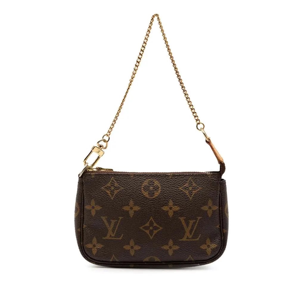 Louis Vuitton Monogram Mini Pochette Accessoires Brown Very good - Front View
