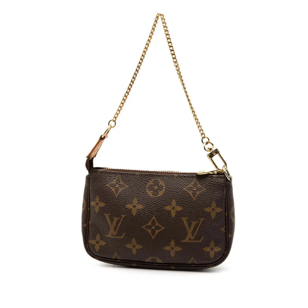 Louis Vuitton Monogram Mini Pochette Accessoires Brown Very good - Back View