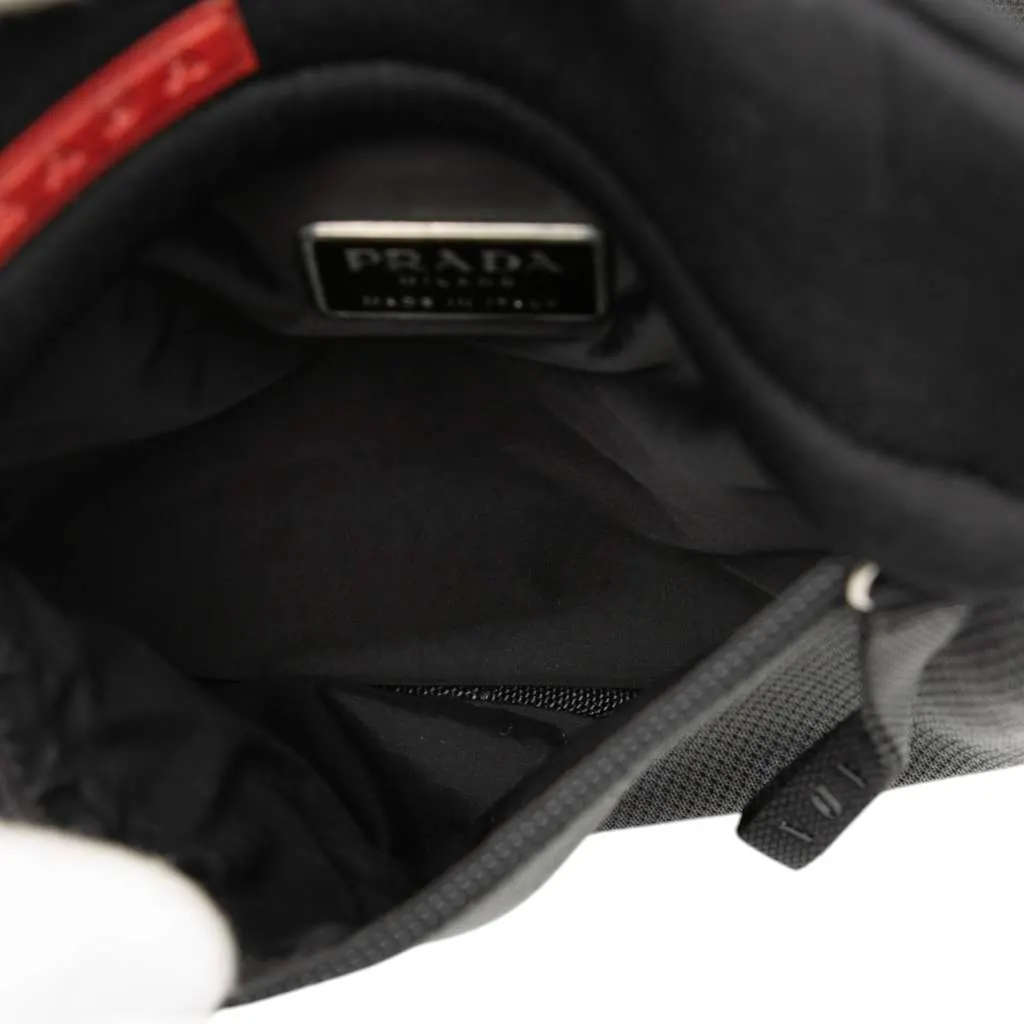 Prada Tessuto Zip Top Sport Crossbody Black Very good - Model View