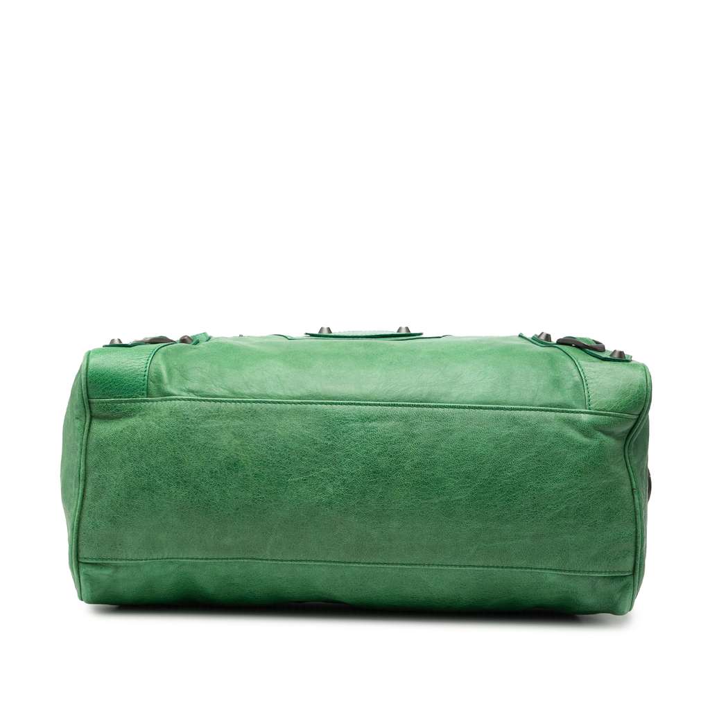 Balenciaga Maxi Lambskin Motocross Twiggy Satchel Green Leather Good condition - Inside View