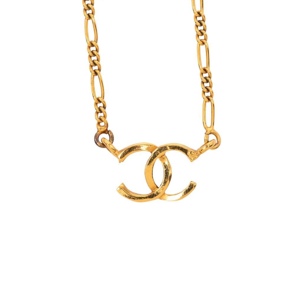 Chanel Gold Plated CC Pendant Necklace Gold Metal Good condition - Inside View