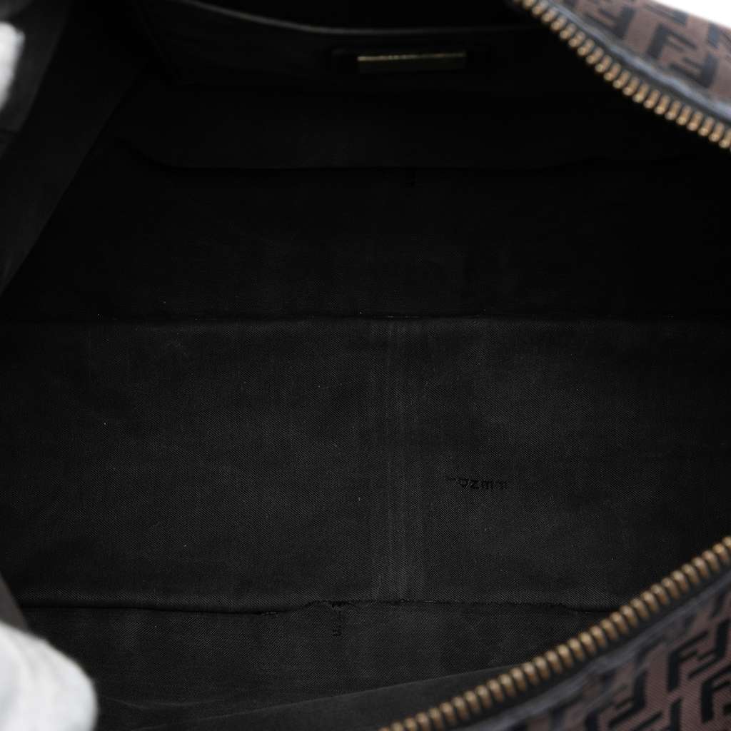 Fendi Zucchino Canvas F Charm Crossbody Brown Canvas Good condition - Model View