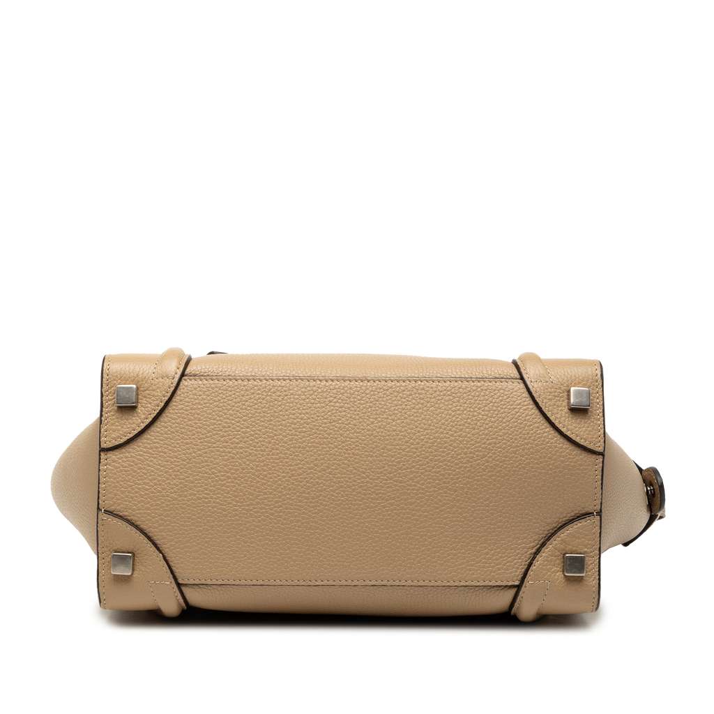 Celine Micro Drummed Calfskin Luggage Tote Brown Leather Good condition - Inside View