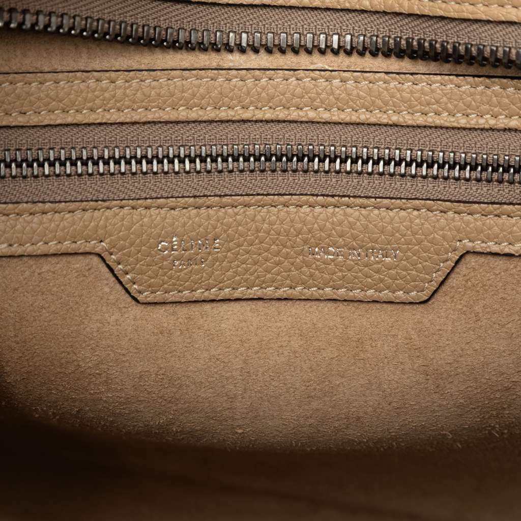 Celine Micro Drummed Calfskin Luggage Tote Brown Leather Good condition - Box View