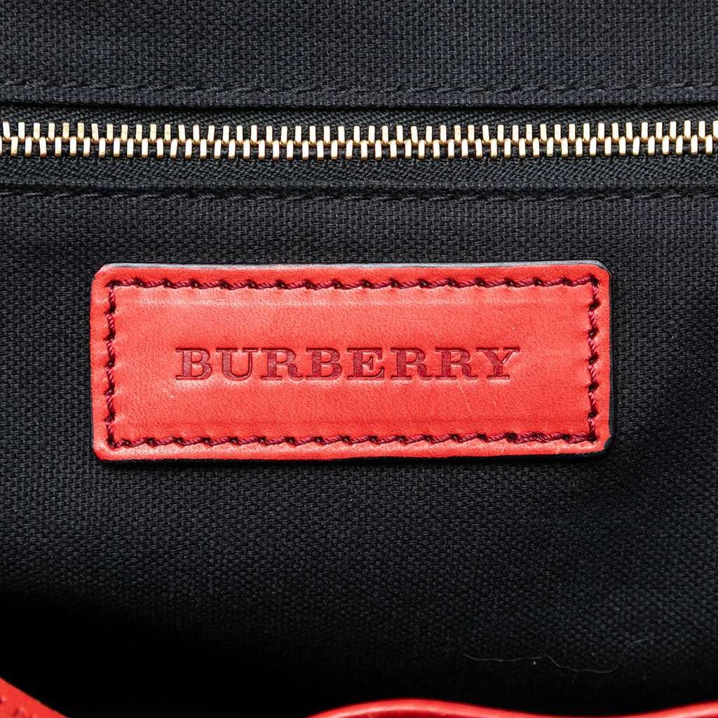 Burberry Small Leather Trimmed House Check Canvas Bridle Orchard Satchel Brown Canvas Good condition - Box View