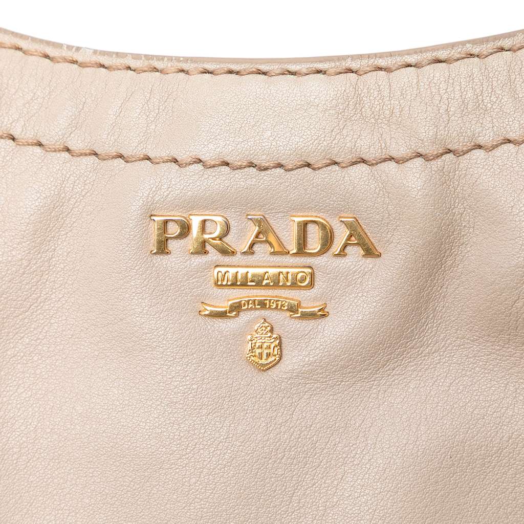 Prada Soft Calf Shoulder Bag Brown Leather Good condition - Box View