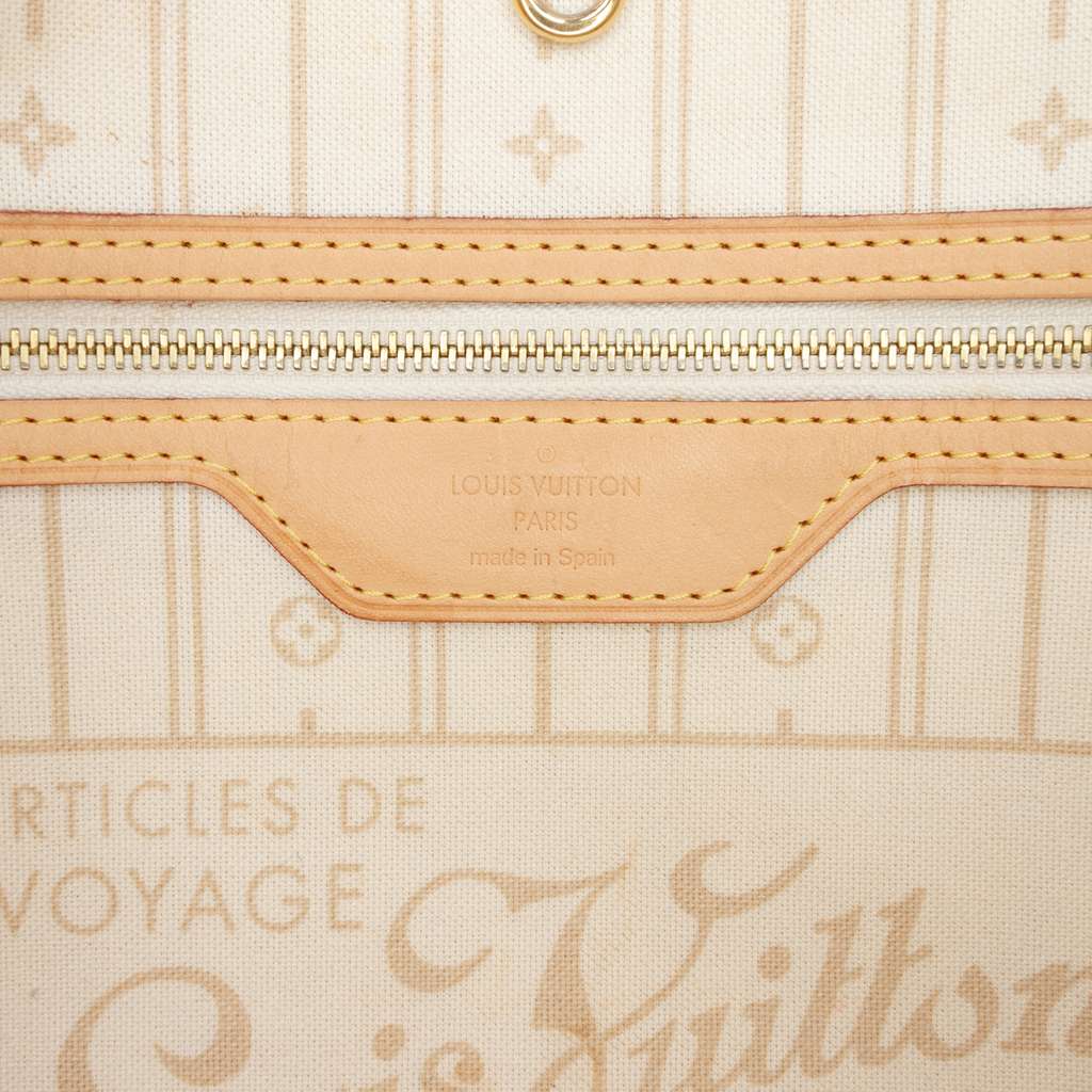 Louis Vuitton Damier Azur Neverfull MM White Good condition - Box View