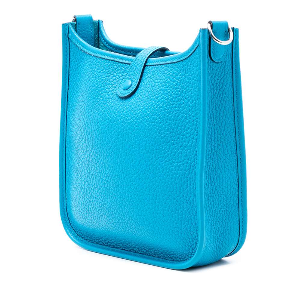 Hermès Clemence Evelyne TPM Blue Leather Good condition - Back View