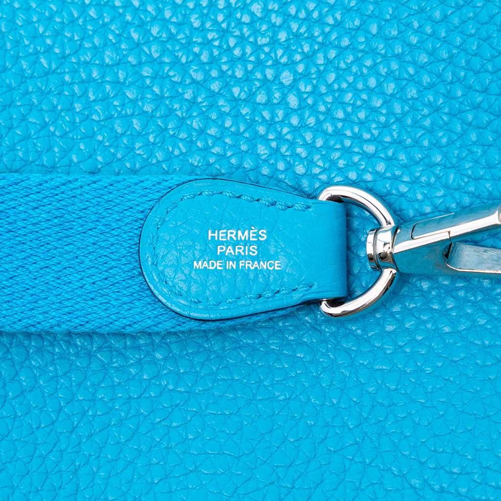 Hermès Clemence Evelyne TPM Blue Leather Good condition - Box View