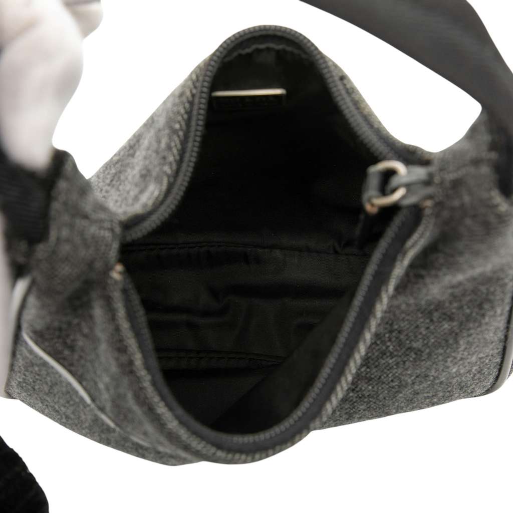 Prada Sports Line Wool Shoulder Bag Grey Wool Good condition - Model View