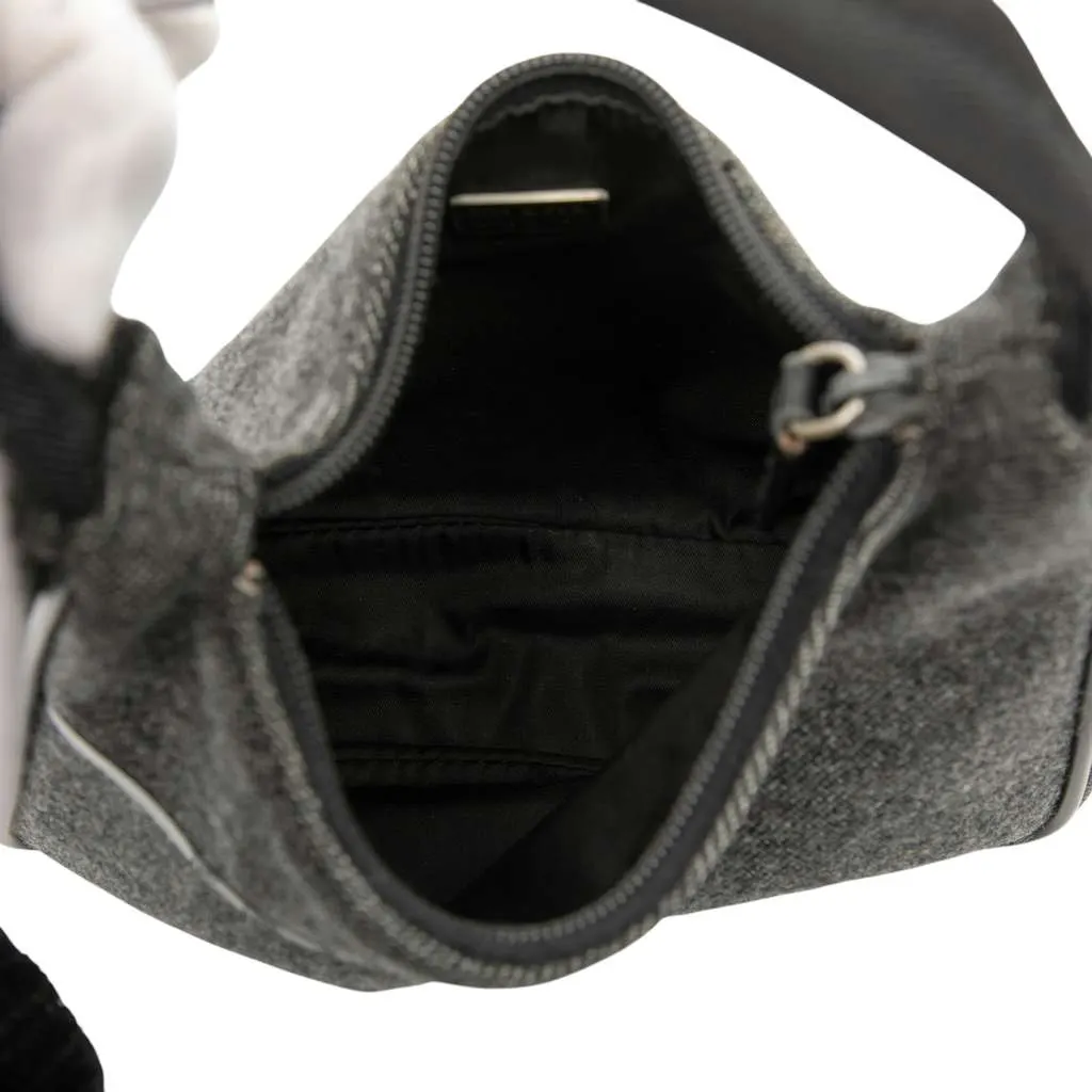 Prada Sports Line Wool Shoulder Bag Grey Wool Good - Model View