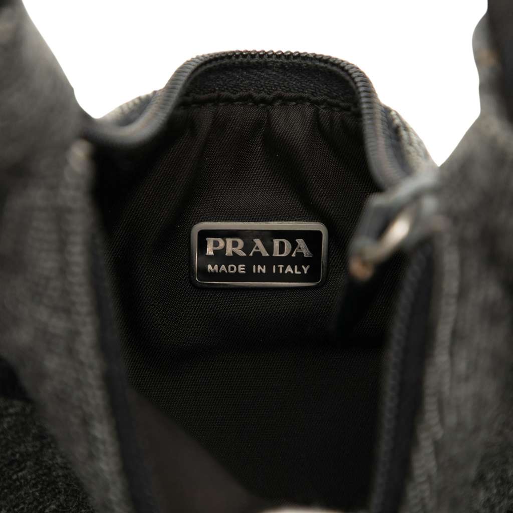 Prada Sports Line Wool Shoulder Bag Grey Wool Good condition - Box View