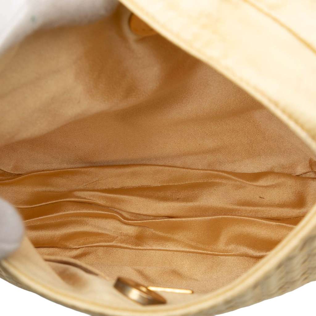 Bottega Veneta Satin Intrecciato Shoulder Bag Gold Satin Good condition - Model View