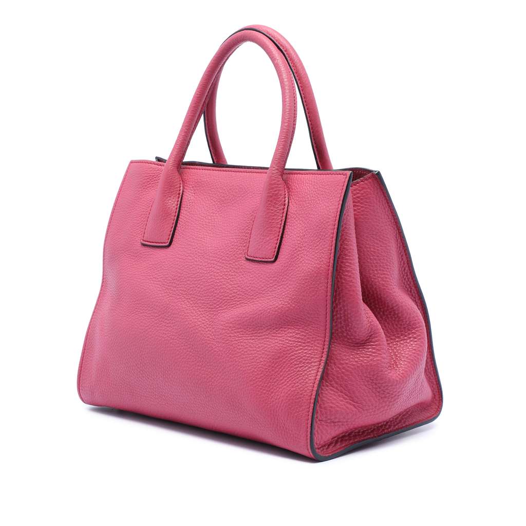 Prada Vitello Daino Open Convertible Tote Pink Leather Good condition - Back View