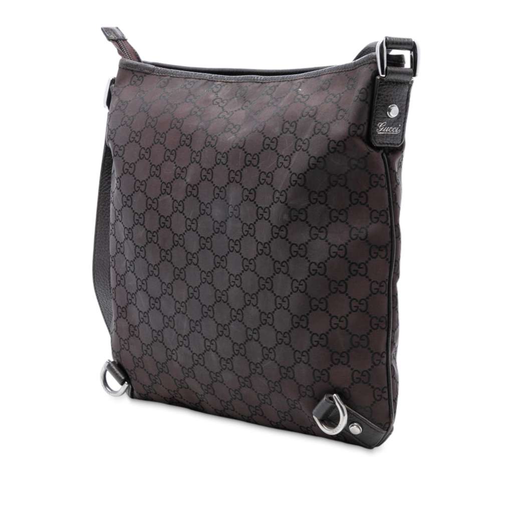 Gucci GG Nylon Abbey D Ring Crossbody Brown Good condition - Back View