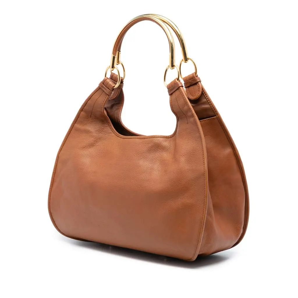 Dior Medium Embellished Leather 61 Hobo Brown Leather Very good - Back View