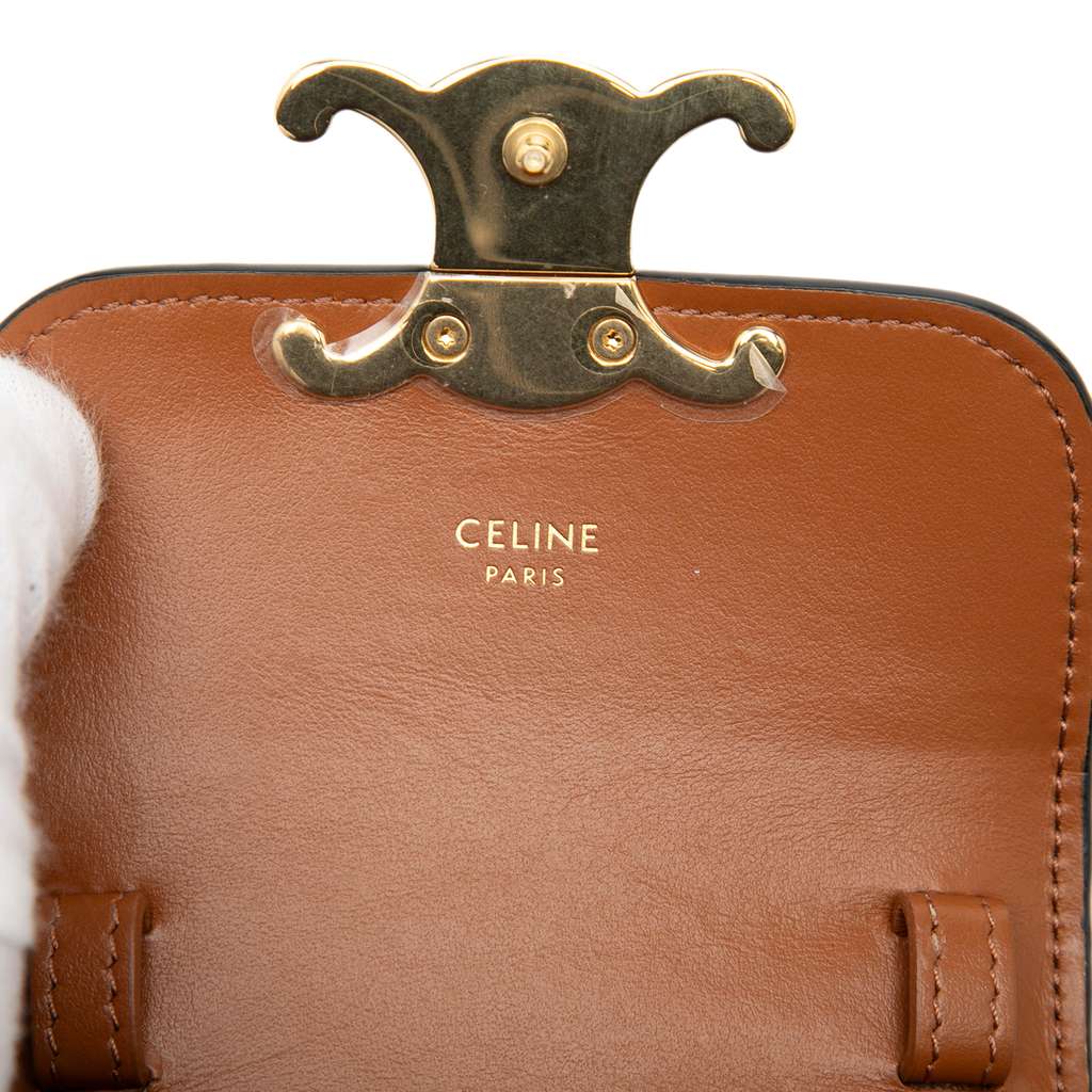Celine Mini Triomphe Coated Canvas Claude Crossbody Brown Canvas Good condition - Box View
