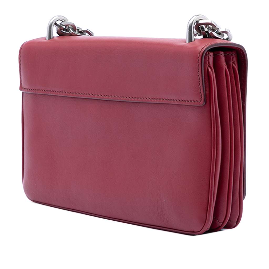 Prada Soft Calf Chain Crossbody Red Leather Good condition - Back View