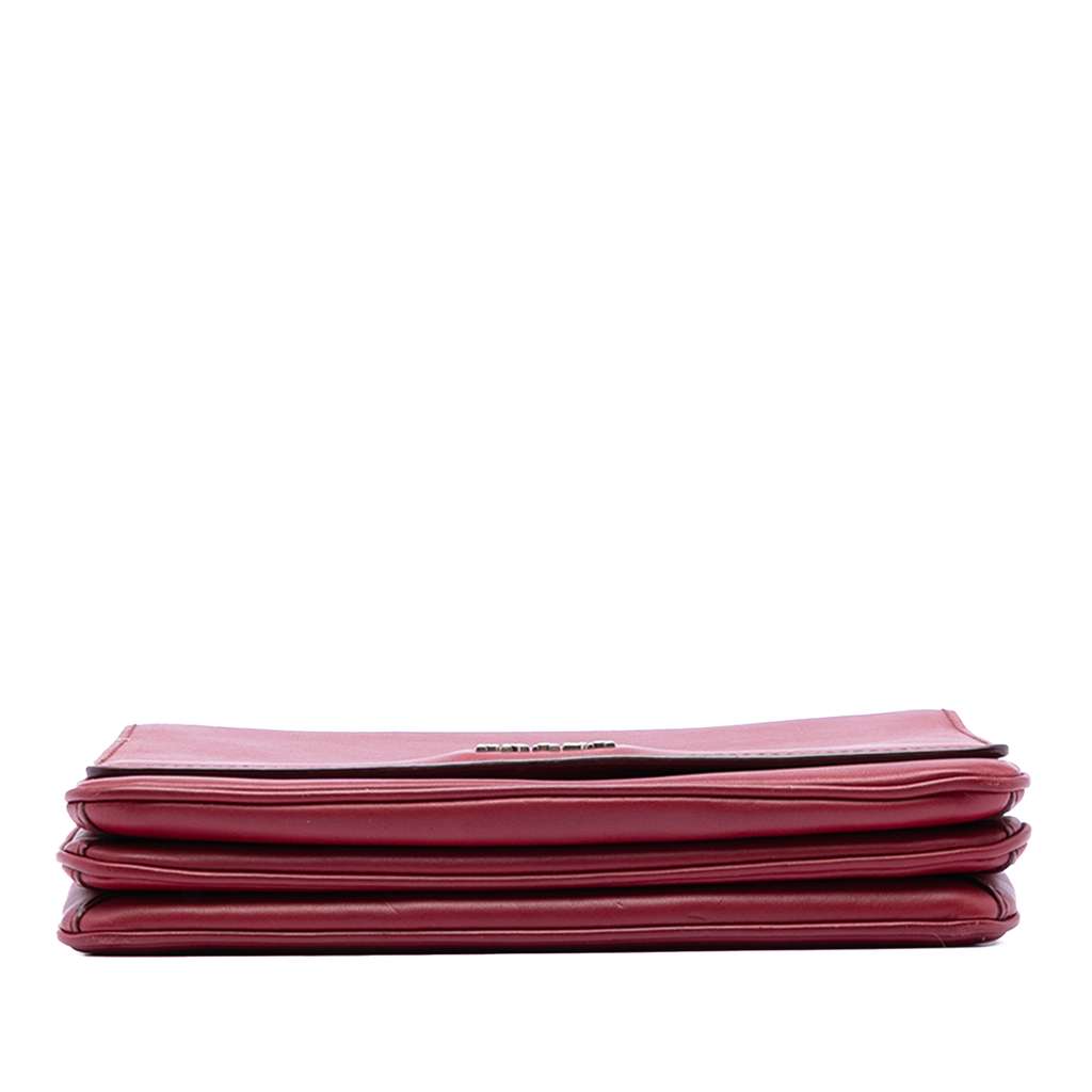 Prada Soft Calf Chain Crossbody Red Leather Good condition - Inside View