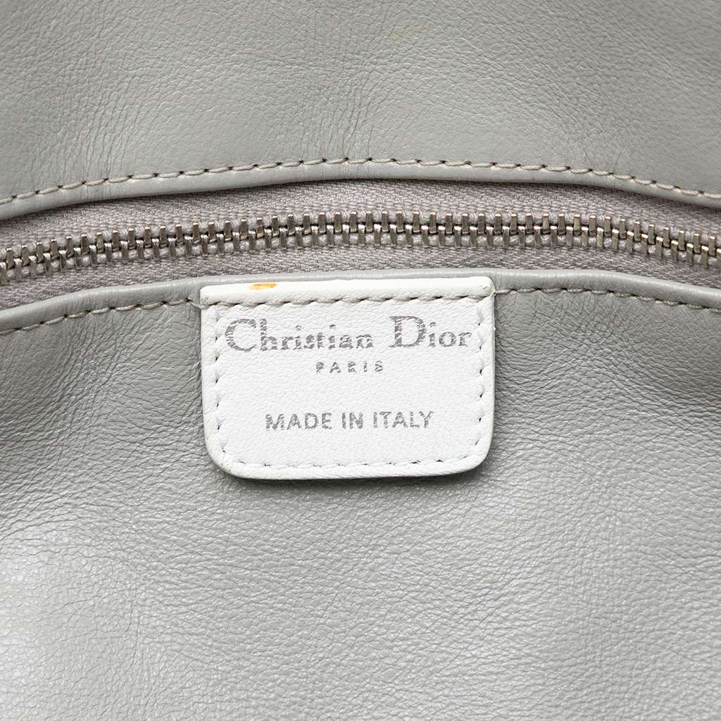 Dior Woven Lambskin Lady Dior Avenue Tote White Leather Fair condition - Box View