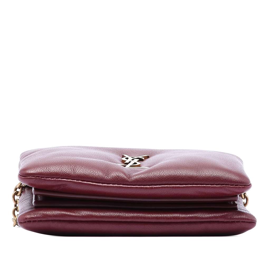 Saint Laurent Lambskin Calypso Card Case On Chain Red Leather Good condition - Inside View