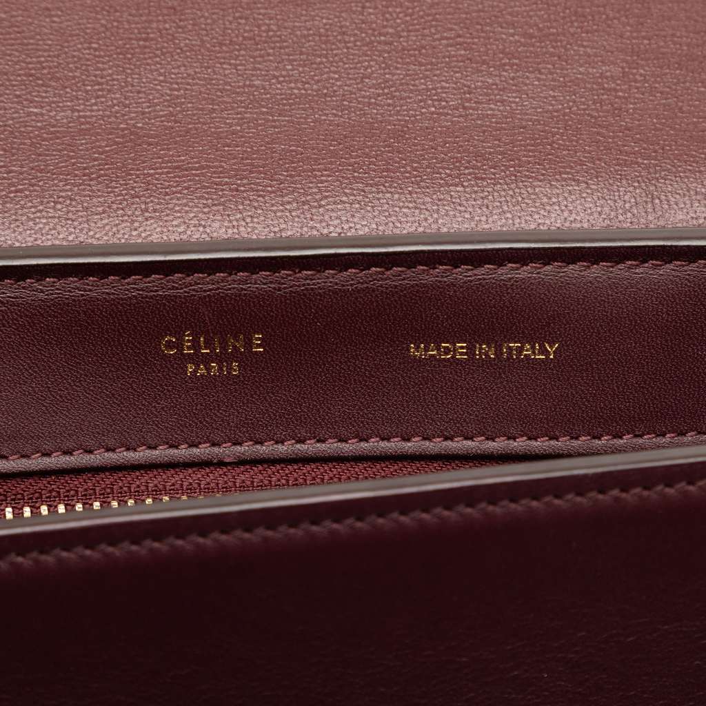 Celine Medium Tricolor Leather Trapeze Satchel Red Leather Good condition - Box View