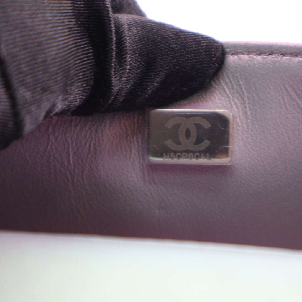 Chanel Mini Rectangular Classic Iridescent Calfskin Single Flap Silver Leather Good condition - Box View