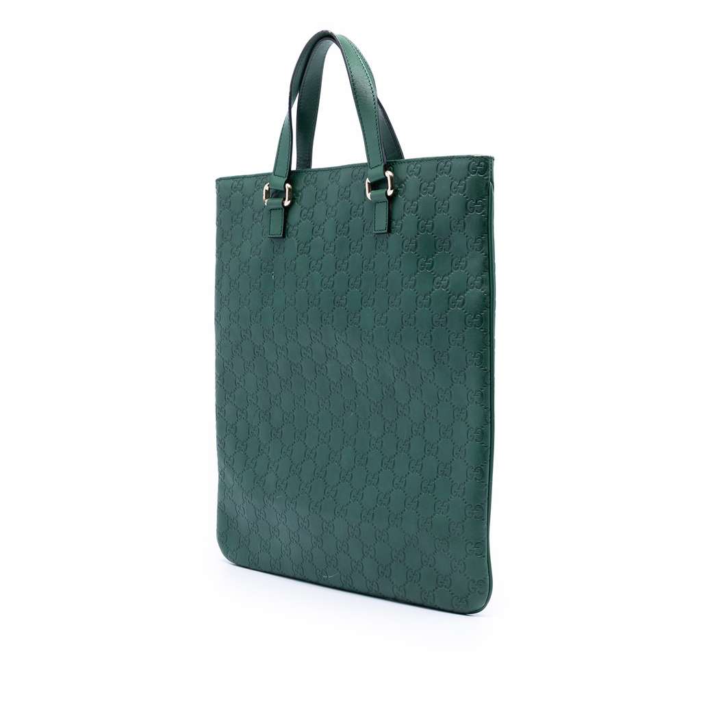 Gucci Guccissima Tote Green Leather Good condition - Back View