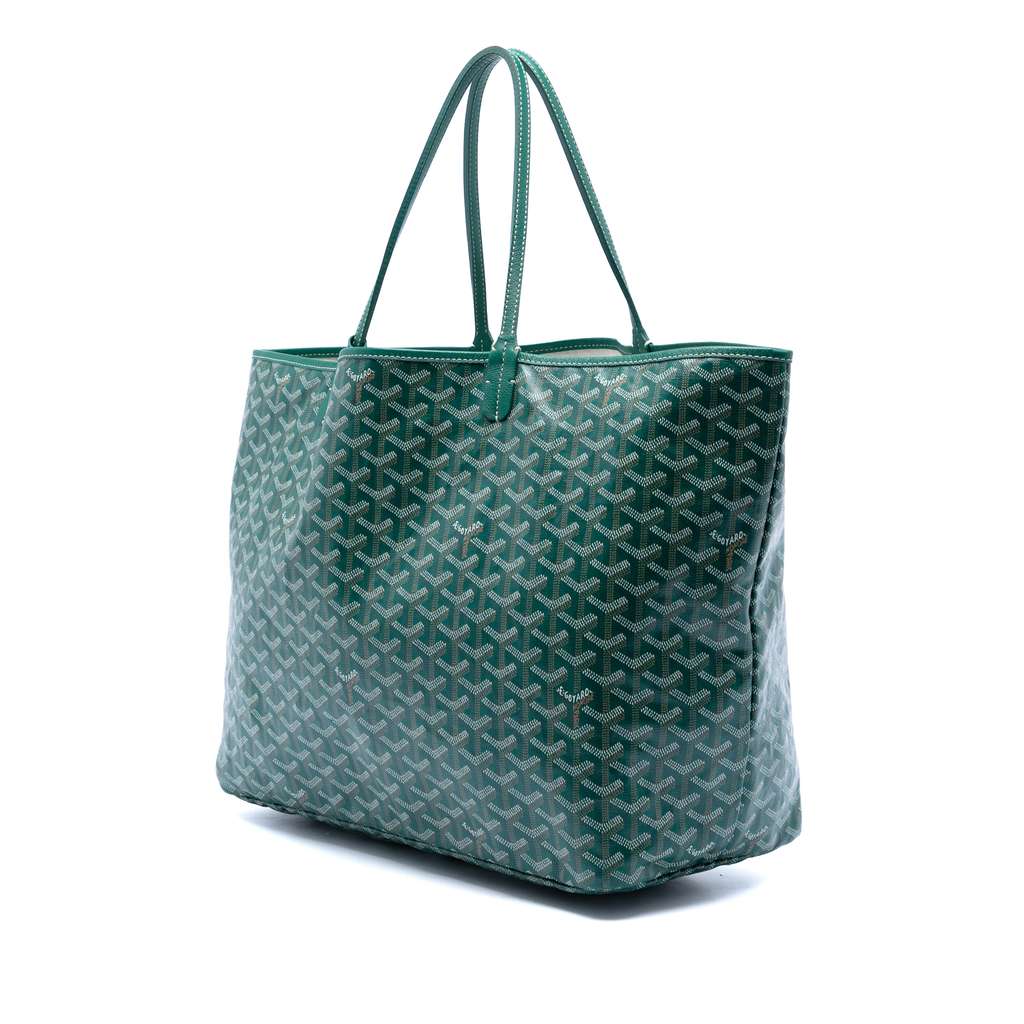 Goyard Goyardine Saint Louis GM Green Canvas Good condition - Back View
