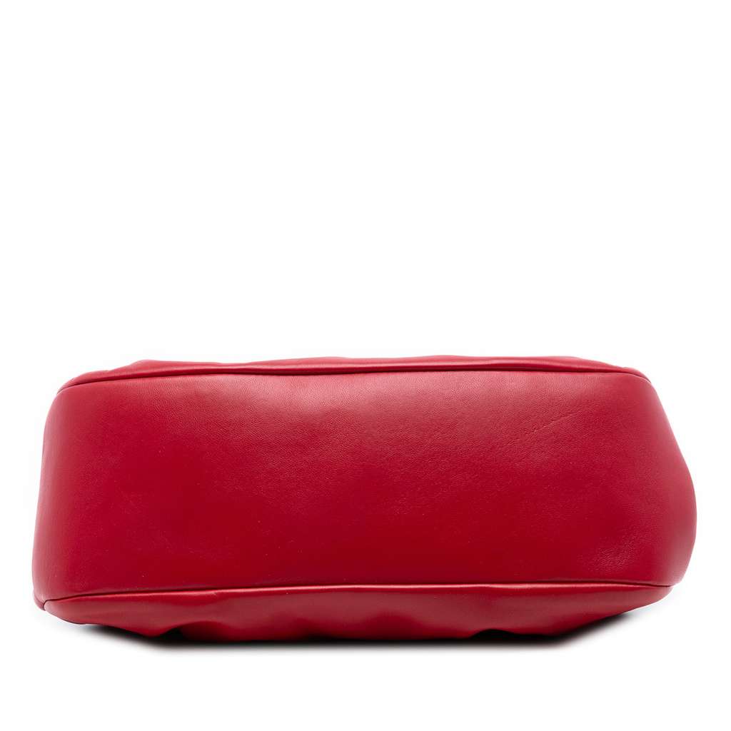 Miu Miu Pleated Nappa Soft Frame Clutch with Chain Red Leather Good condition - Inside View