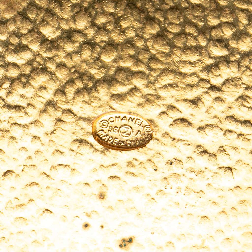 Chanel CC Gold Plated Clover Pendant Necklace Gold Metal Good condition - Inside View