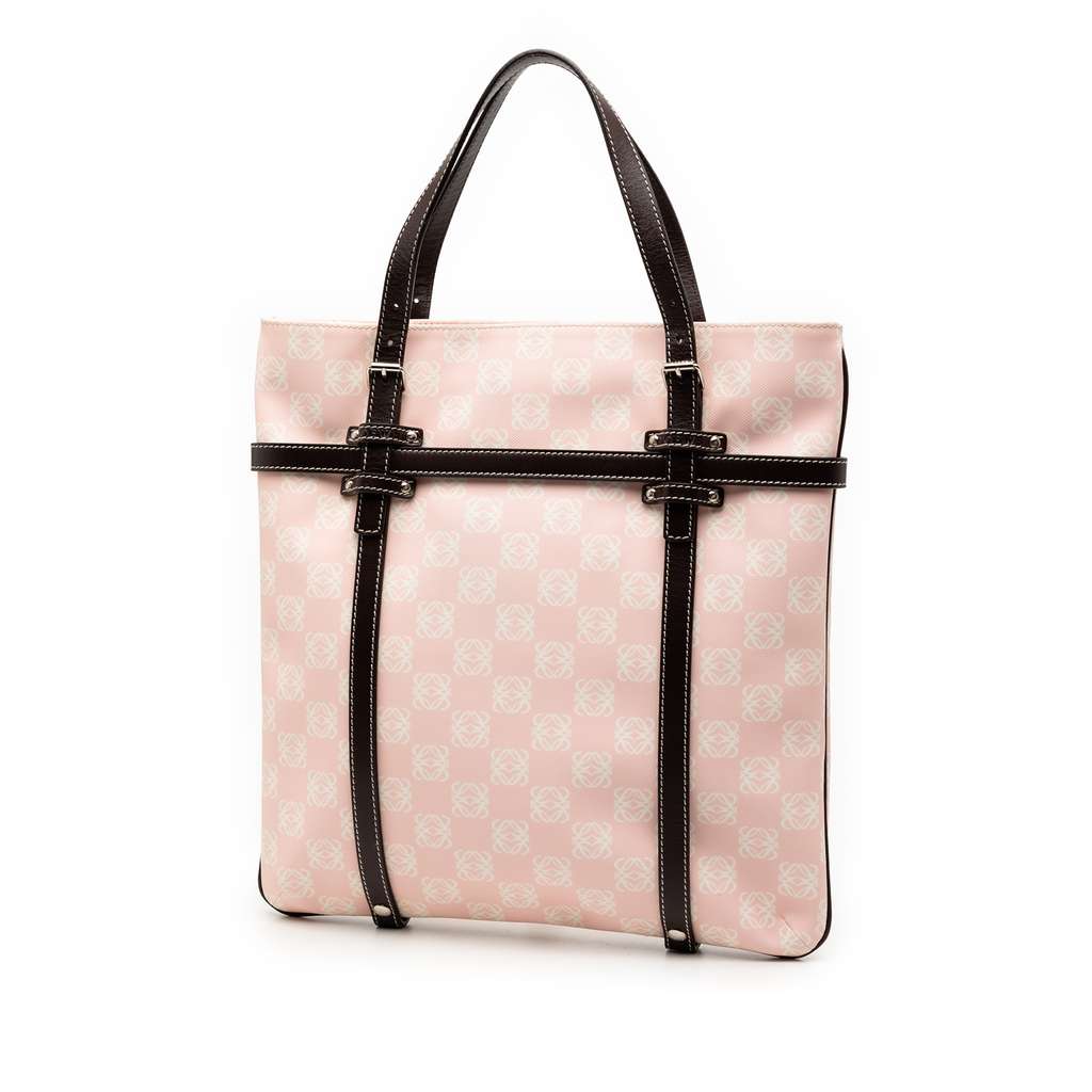 Loewe Anagram Coated Canvas Tote Pink Canvas Good condition - Back View