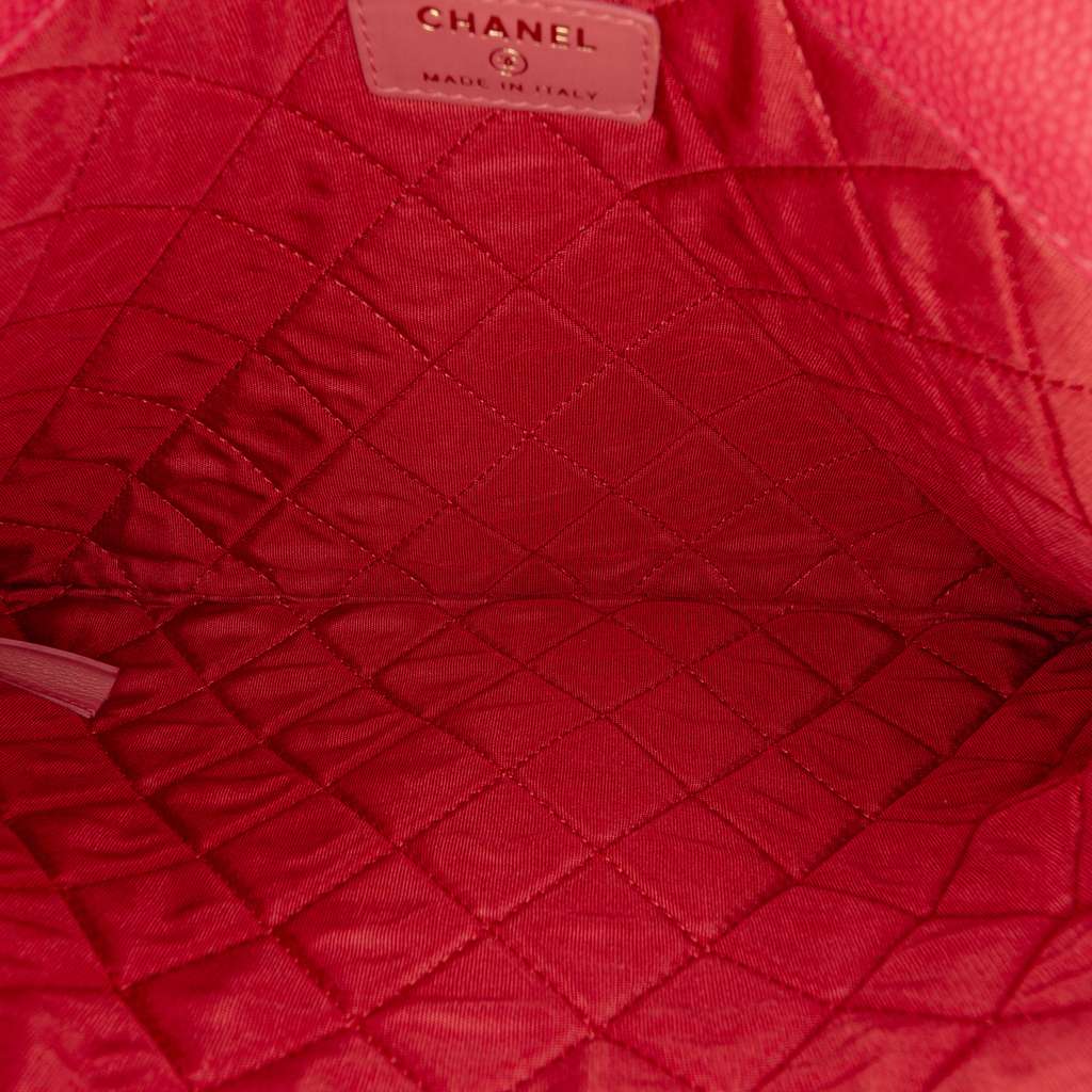 Chanel Paris Cuba Quilted Caviar Thread Around Envelope Clutch Red Leather Good condition - Model View
