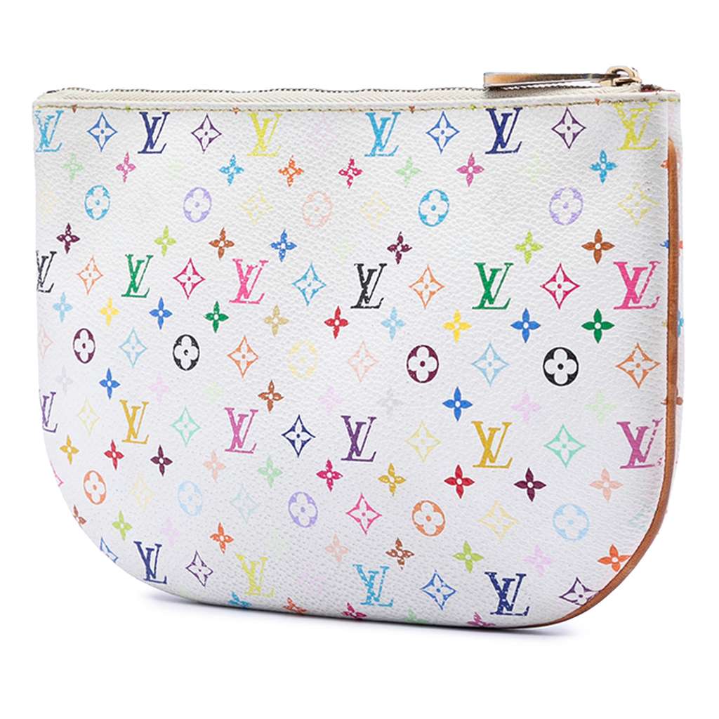 Louis Vuitton Monogram Multicolore Pochette Plate GM White Good condition - Back View