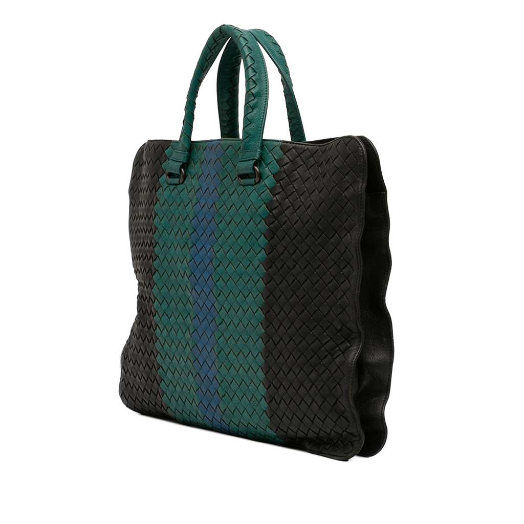 Bottega Veneta Nappa Intrecciato Club Fume Briefcase Black Leather Good condition - Back View