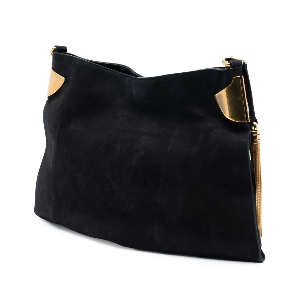 Gucci Medium Nubuck 1970 Shoulder Bag Black Leather Very good - Back View