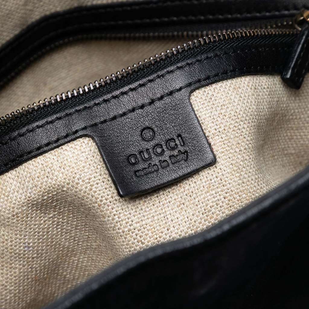 Gucci Medium Nubuck 1970 Shoulder Bag Black Leather Good condition - Box View