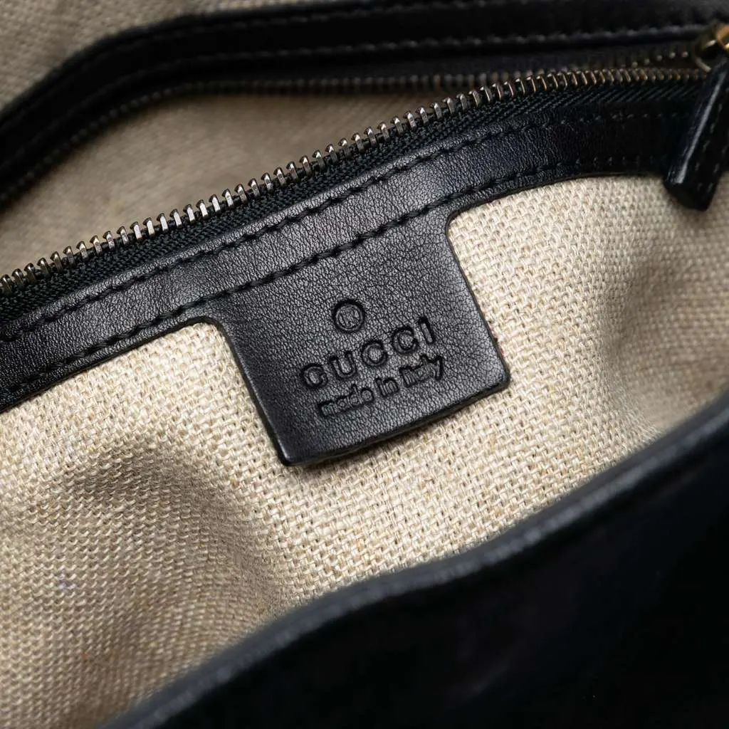 Gucci Medium Nubuck 1970 Shoulder Bag Black Leather Very good - Box View