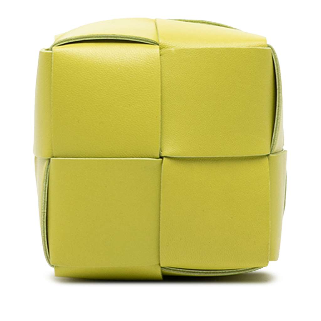 Bottega Veneta Mini Nappa Maxi Intrecciato Cassette Bucket Bag Green Leather Good condition - Inside View