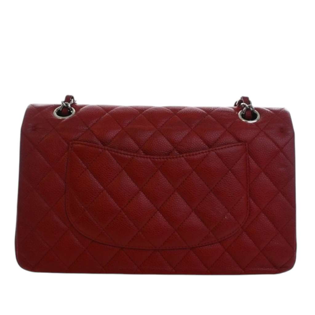 Chanel Medium Classic Caviar Double Flap Red Leather Good condition - Model View