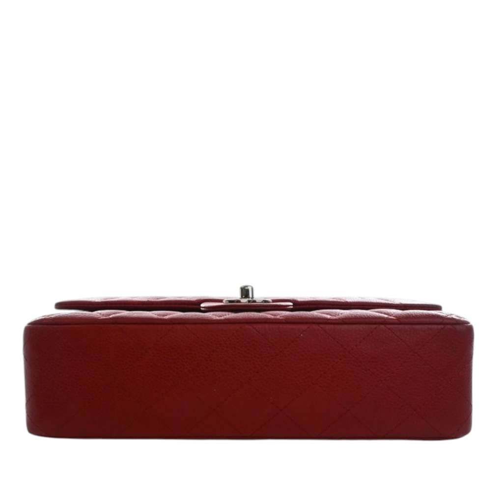 Chanel Medium Classic Caviar Double Flap Red Leather Good condition - Box View