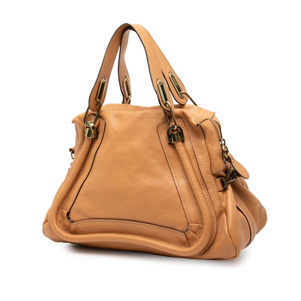 Chloé Medium Leather Paraty Satchel Brown Leather Good condition - Back View