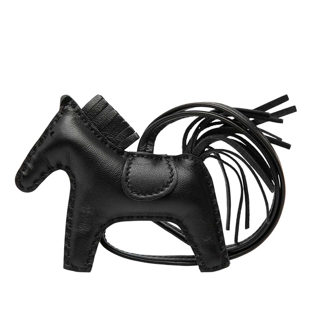 Hermès Milo Lambskin Grigri Rodeo Bag Charm PM Black Leather Good condition - Back View