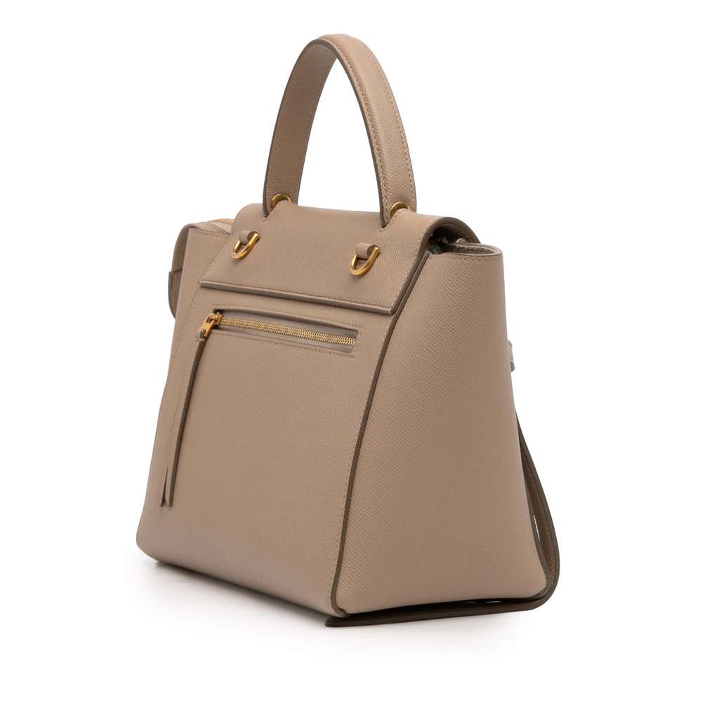 Celine Micro Grained Calfskin Belt Bag Brown Leather Good condition - Back View