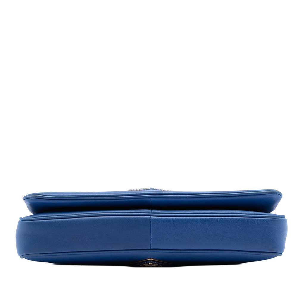 Prada City Calf Push Lock Flap Crossbody Blue Leather Good condition - Inside View