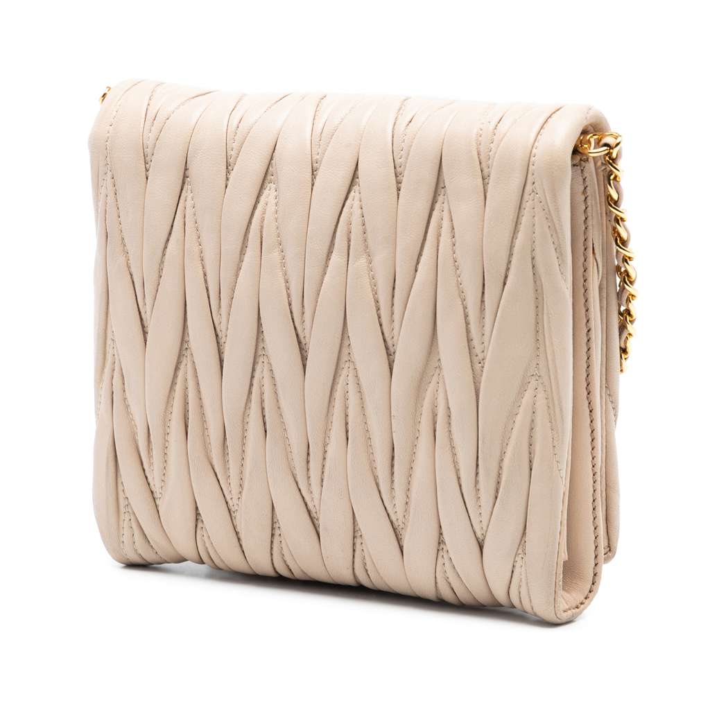 Miu Miu Matelasse Nappa Crossbody Brown Leather Good condition - Back View