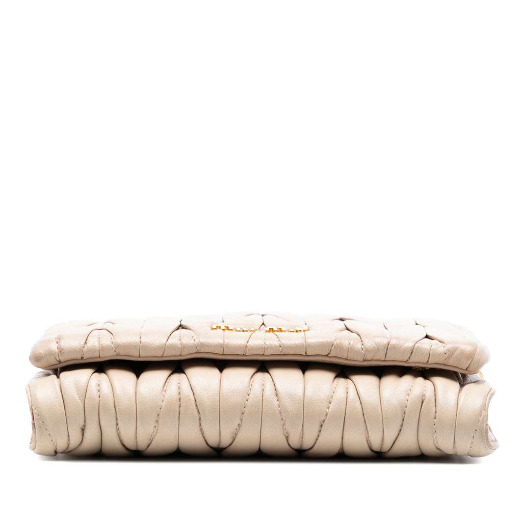 Miu Miu Matelasse Nappa Crossbody Brown Leather Good condition - Inside View