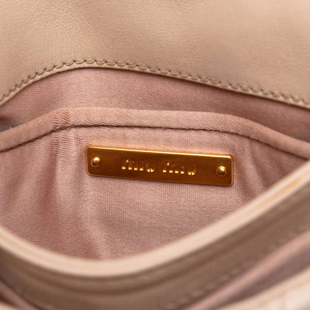 Miu Miu Matelasse Nappa Crossbody Brown Leather Good condition - Box View